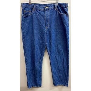 Full Blue Jeans Mens 40x30 Blue Denim Cotton Relaxed Fit Straight Leg Workwear